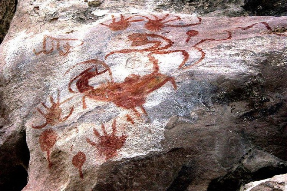 Pintura rupestre dos sítios arqueológicos do Parque Estadual de Monte Alegre