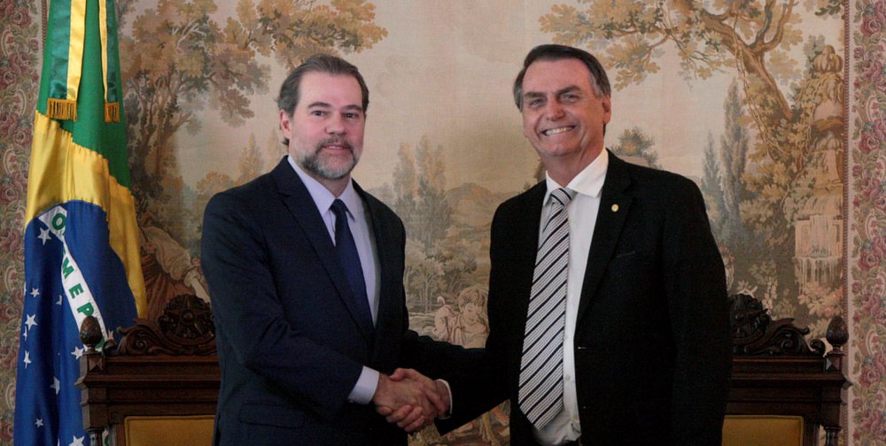 Presidente do STF, Dias Toffoli, recebendo presidente Jair Bolsonaro (Foto: Carlos Moura/SCO/STF) Presidente do STF, Dias Toffoli, recebendo presidente Jair Bolsonaro (Foto: Carlos Moura/SCO/STF)