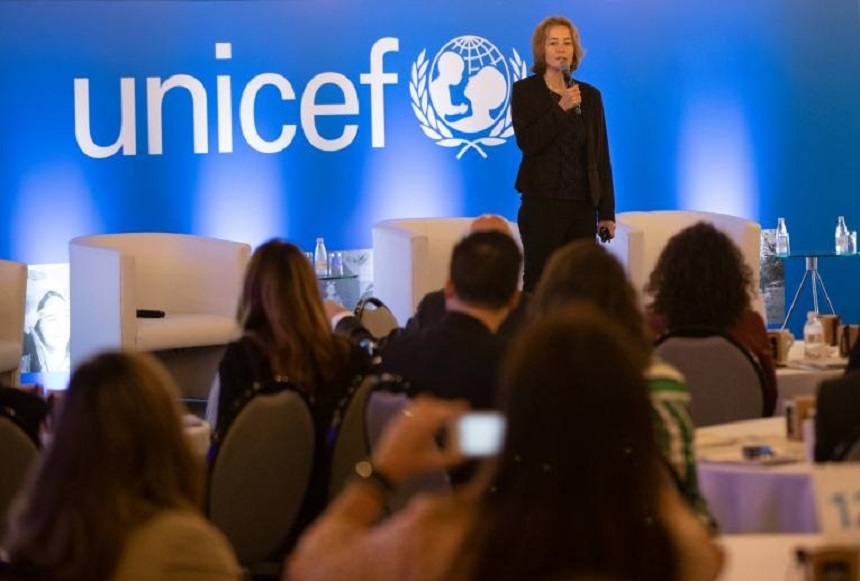 A representante do UNICEF, Florence Bauer, durante café da manhã que reuniu lideranças empresariais em São Paulo (SP)