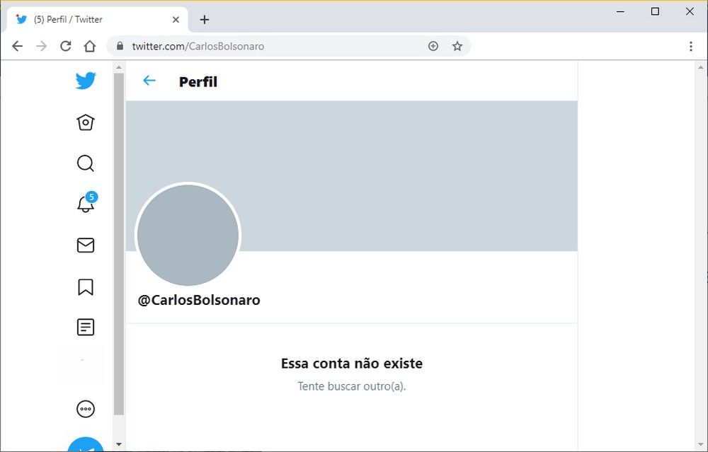 Perfil de Carlos Bolsonaro no Twitter desativado nesta terça-feira (12)