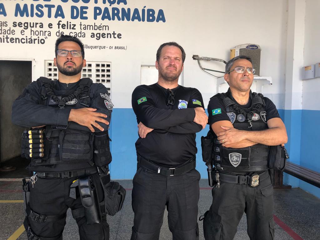 Responsáveis pela parte de administração e Segurança Prisional da Unidade Penal, Policiais Penais: Enéas, Flávio e Emenésio