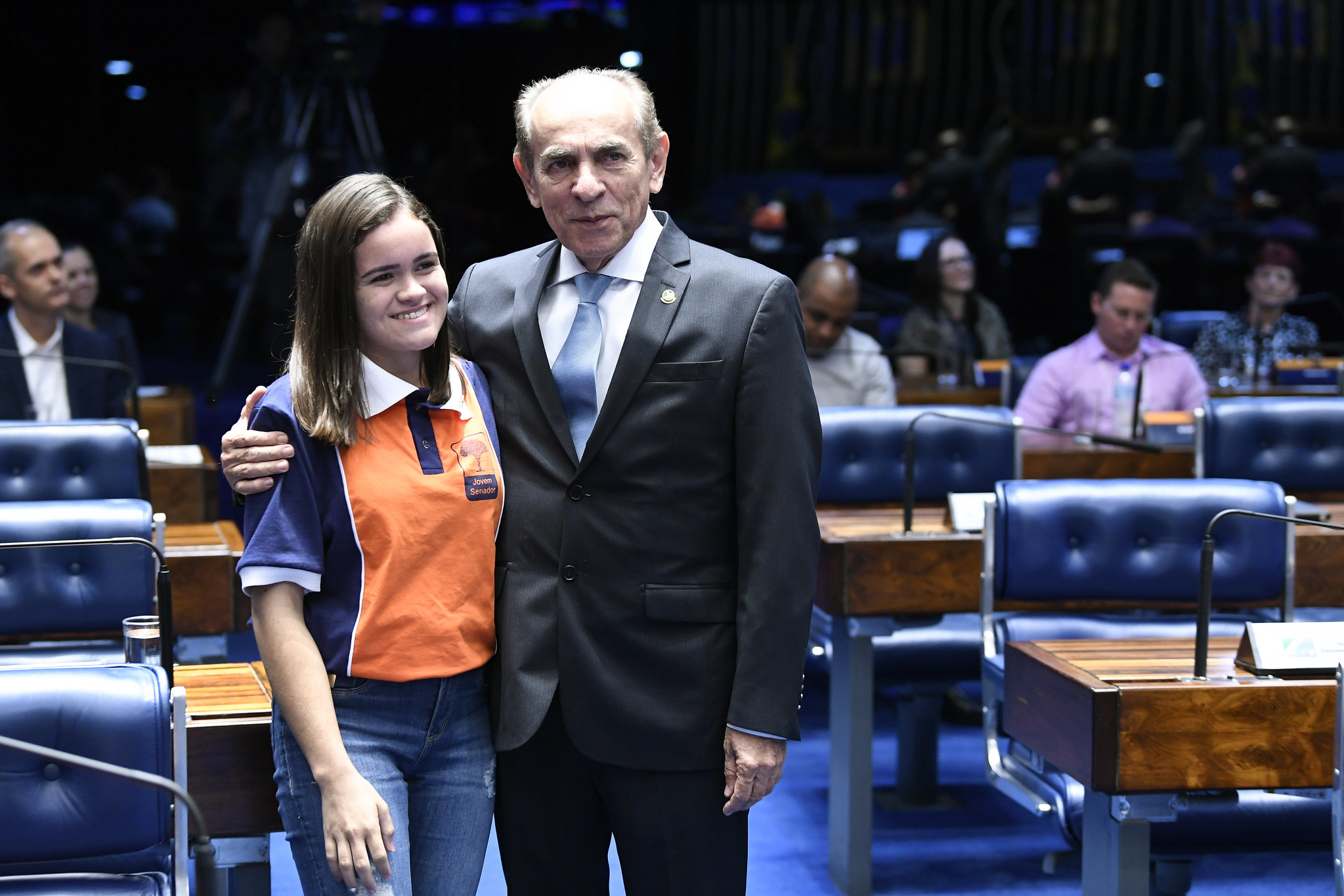 Yasmin Leal e o senador Marcelo Castro (PI)