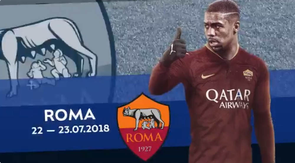 Malcom coma camisa da Roma