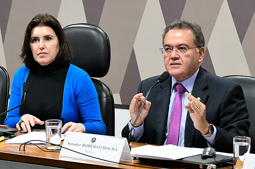 Presidente da CCJ, senadora Simone Tebet e o relator da PEC 110/2019, senador Roberto Rocha