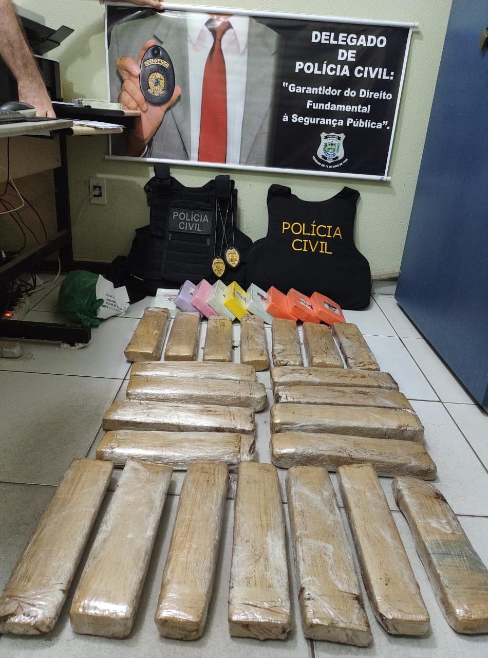 Substância entorpecente apreendida pela Polícia Civil de Picos e Oeiras