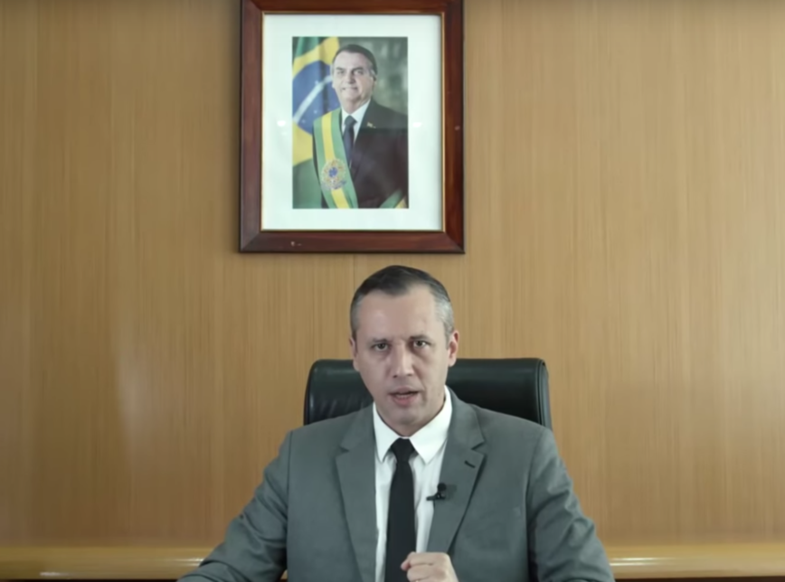 Roberto Alvim durante pronunciamento veiculado nessa 5ª feira pela Secretaria da Cultura