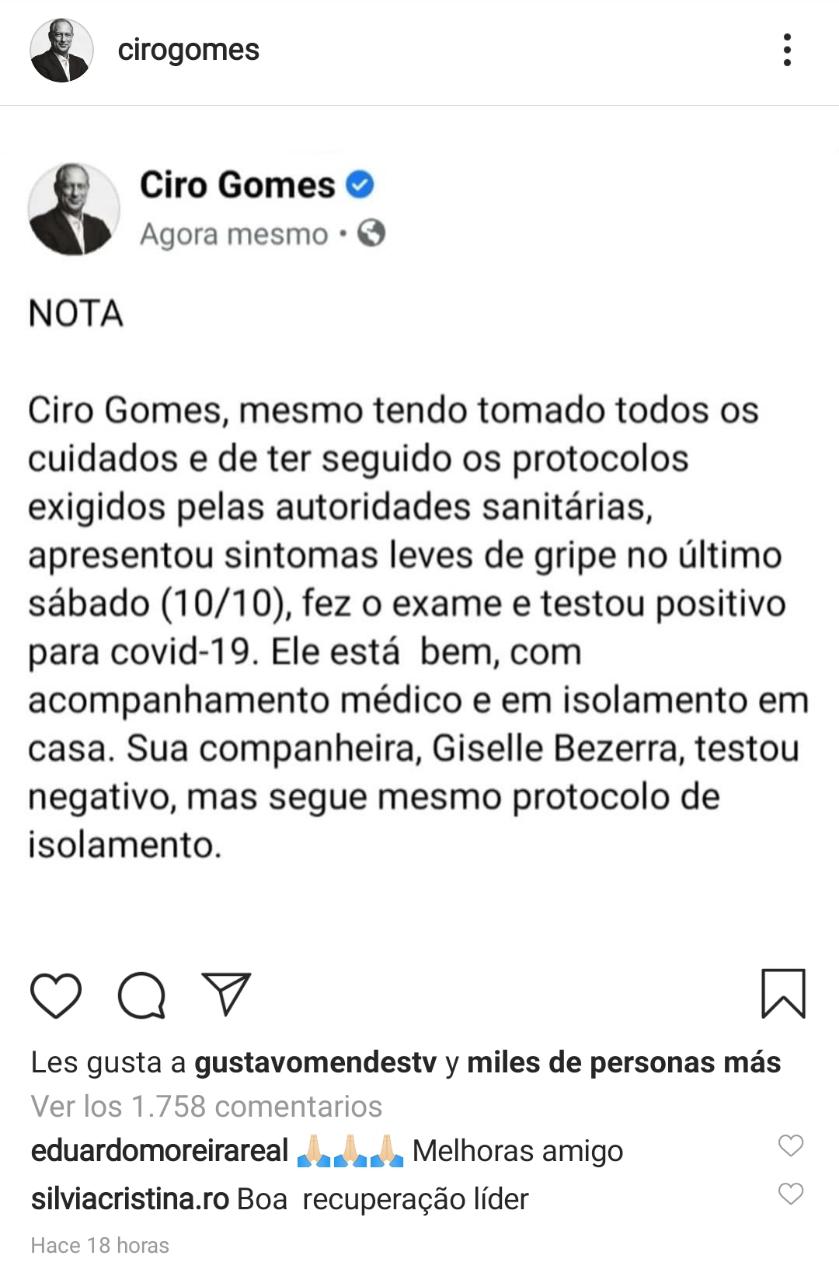 Redes sociais de Ciro Gomes