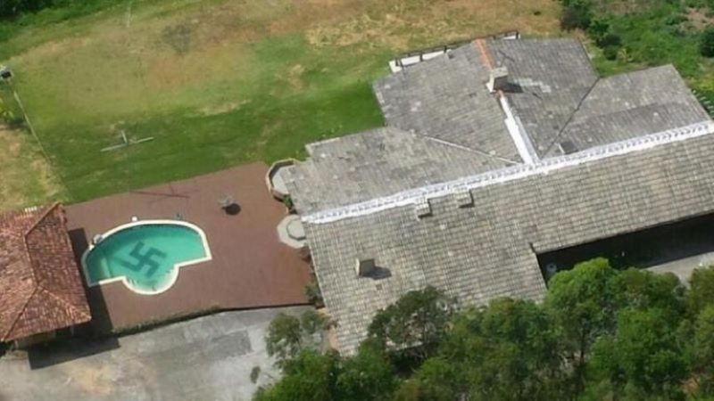 Suástica nazista na piscina da casa do pai da governadora de Santa Catarina, Wandercy Pugliesi