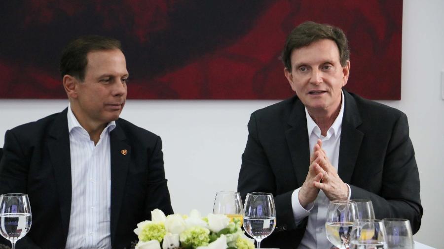 João Doria (PSDB) em reunião com Marcelo Crivella (PRB) quando ambos eram prefeitos, em 2017