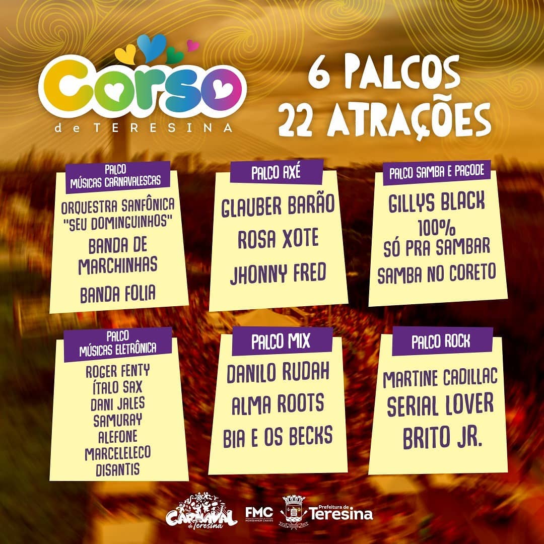 Atrações do Corso 2020.