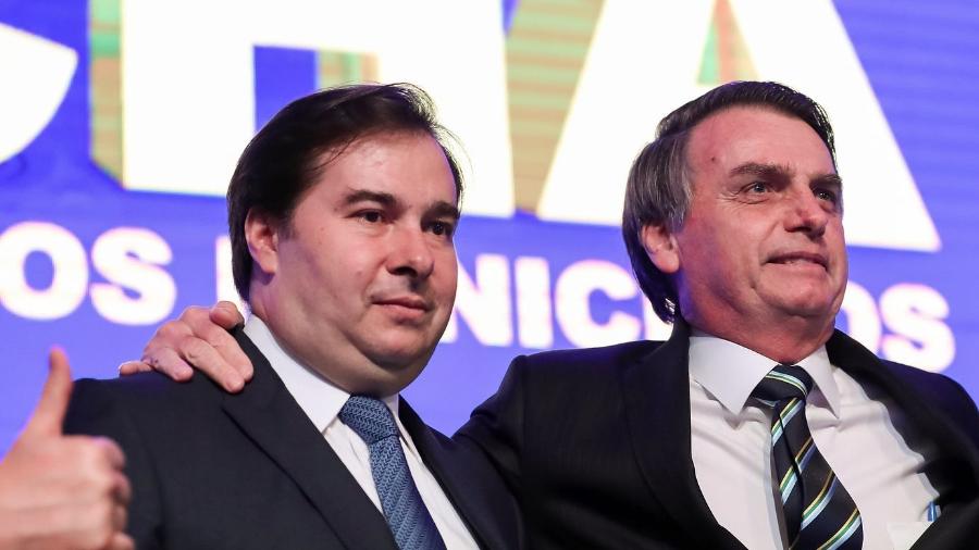 O Presidente da Câmara, Rodrigo Maia, e presidente da República, Jair Bolsonaro