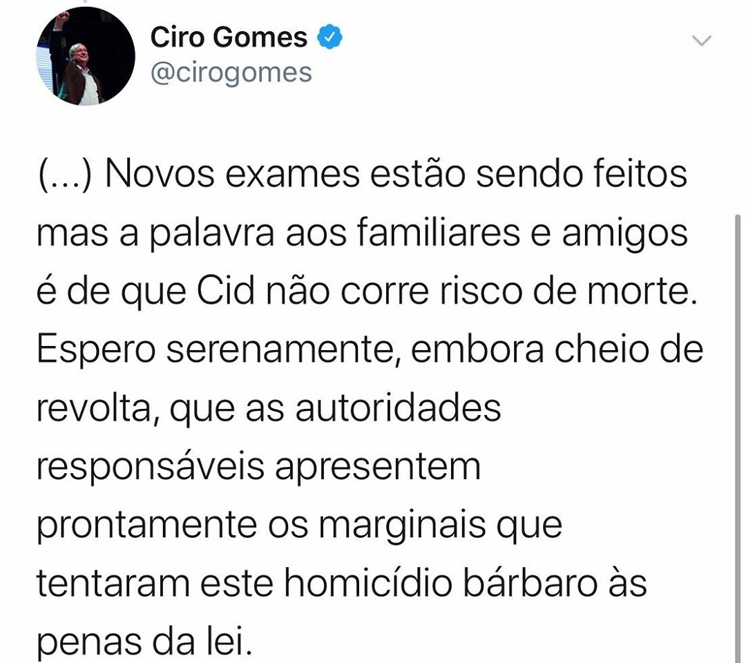 Print do Twitter/Ciro Gomes