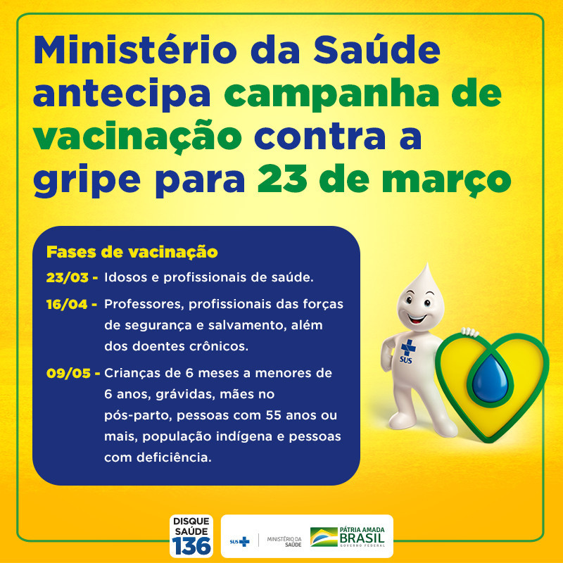 Calendário de vacinação contra a gripe