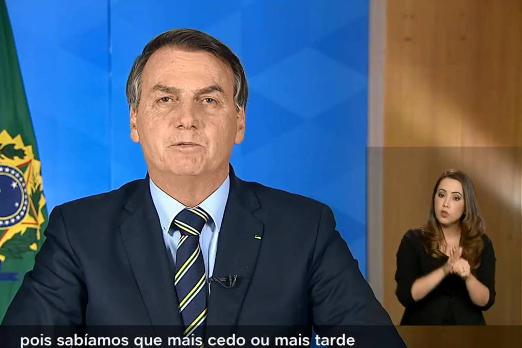 Jair Bolsonaro faz pronunciamento e descumpre normas internacionais de saúde
