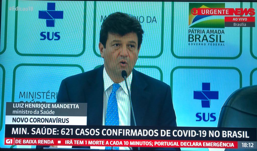 Ministro da Saúde Luiz Henrique Mandeta anuncia Portaria que obrigará atestado médico em favor da pessoa gripada e de seus familiares por 14 dias