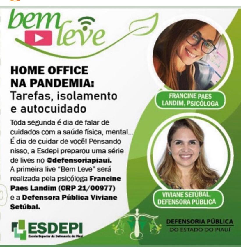 Defensoria Pública promove live sobre saúde mental em tempos de COVID-19