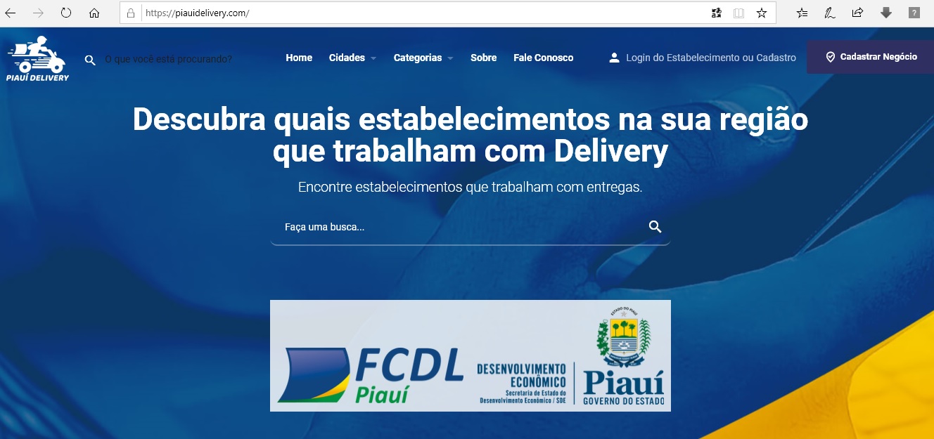 Site Piauí Delivery, que deve ser lançado ainda este mês