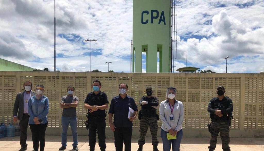 Comissão de Inspeção do Conselho Penitenciário na CPA - recebida pelo diretor da SEJUS, Charles Pessoa