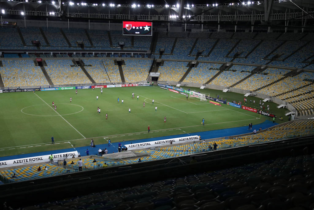 Flamengo e Portuguesa jogaram no Maracanã fechado em 14 de março