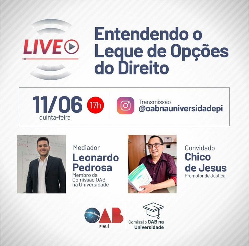 Live "Entendendo o Leque de Opções do Direito"