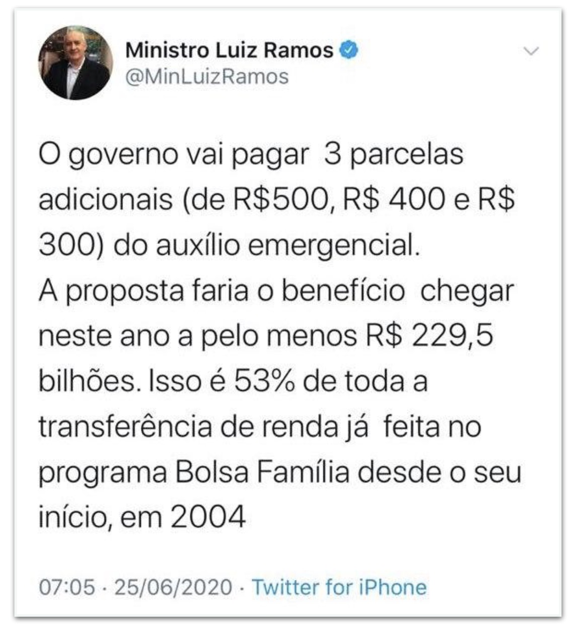 Print da publicação apagada