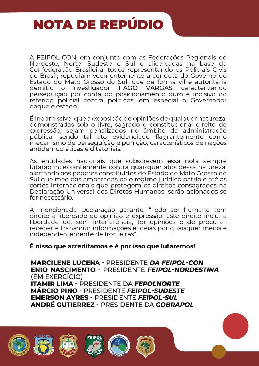 Nota de Repúdio ao governo do Mato Grosso do Sul