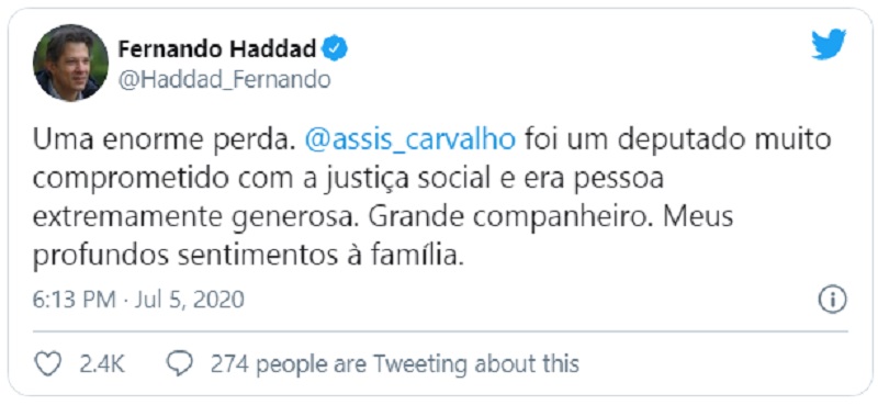 Redes socias de Fernando Haddad