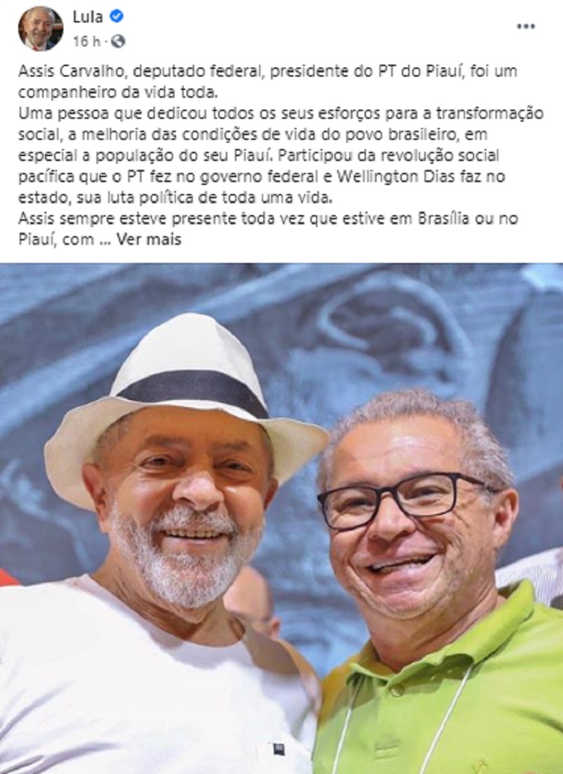 Redes socias do ex-presidente Lula