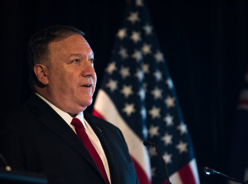 Secretário de Estado norte-americano, Mike Pompeo