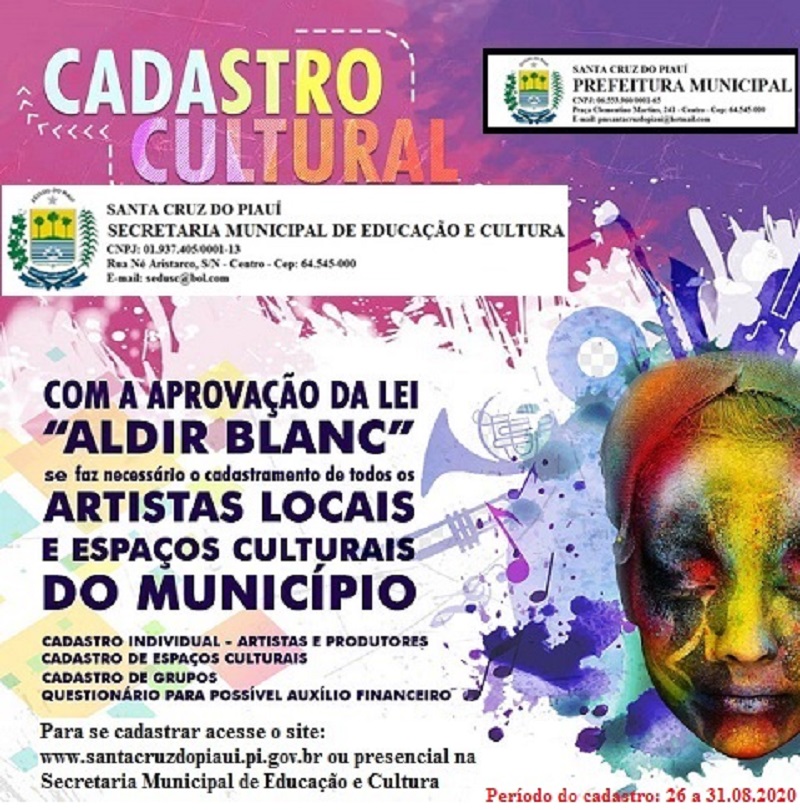 Cadastro de artistas e espaços culturais