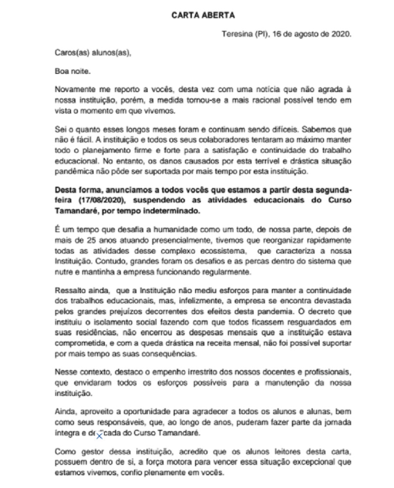 Carta aberta