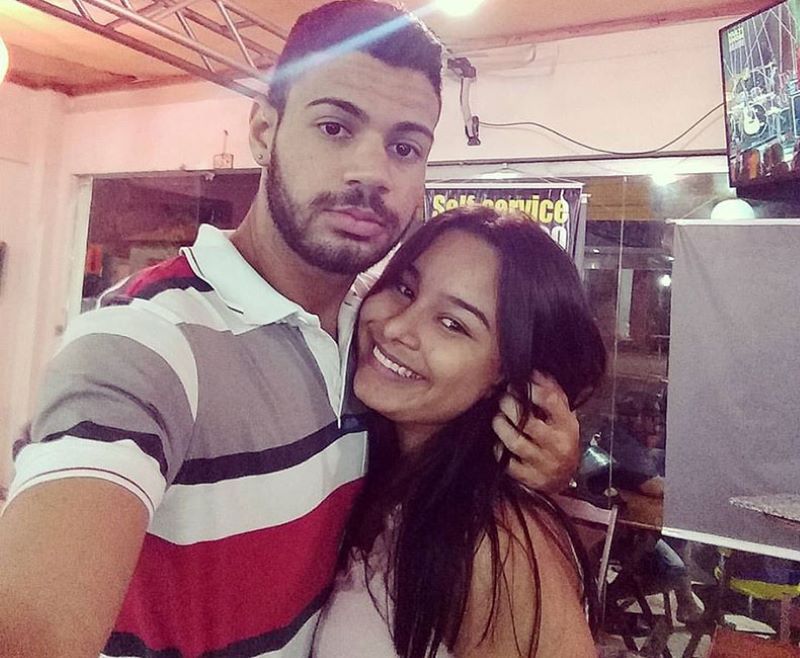 O bombeiro Lucas Soares Alves da Silva e a esposa Raynara Mesquita