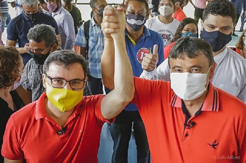 Fabio Novo (esquerda) e o governador Wellington Dias (direita)