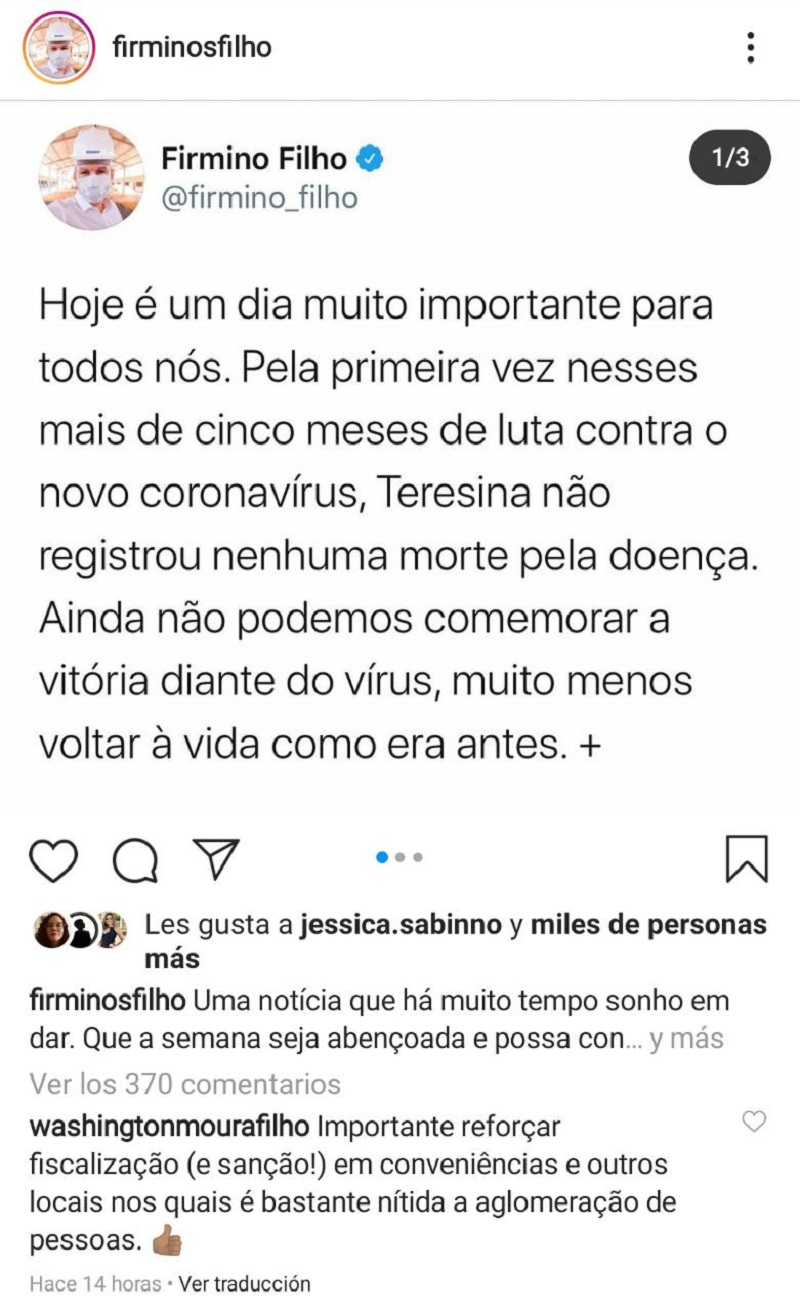 Redes socias do Prefeito Firmino Filho