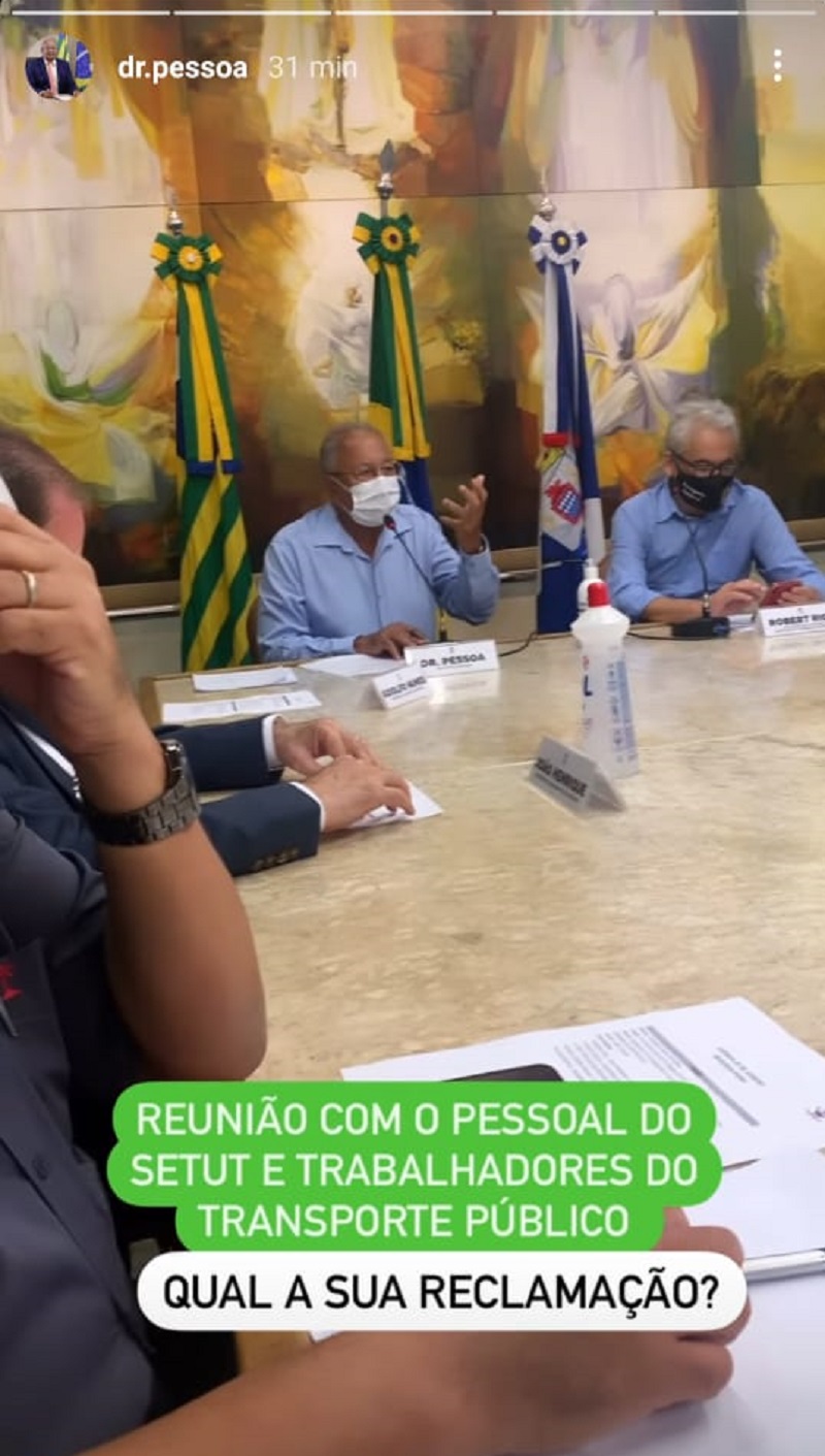Conversa com representantes dos empresários e motoristas