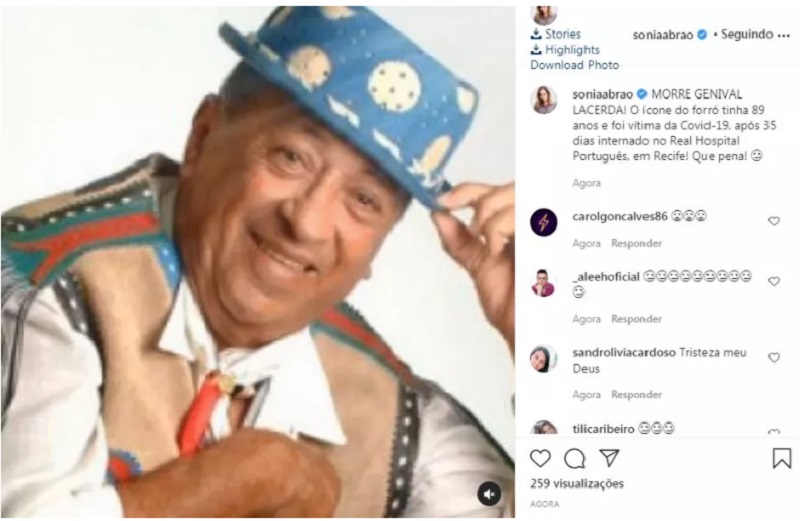 Sonia Abrão lamenta morte de Genival Lacerda