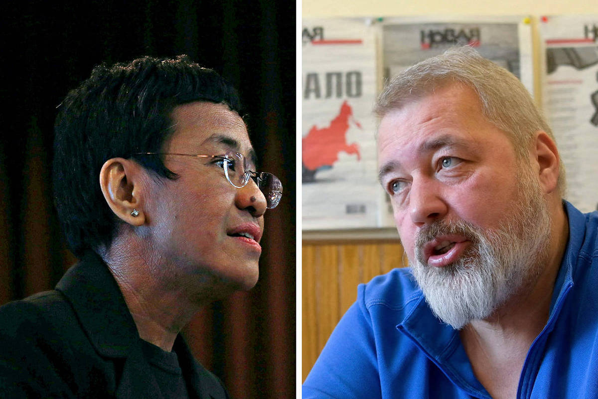 Maria Ressa e Dmitri Muratov, jornalistas vencedores do Nobel da Paz de 2021