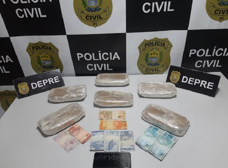 Material apreendido pela polícia