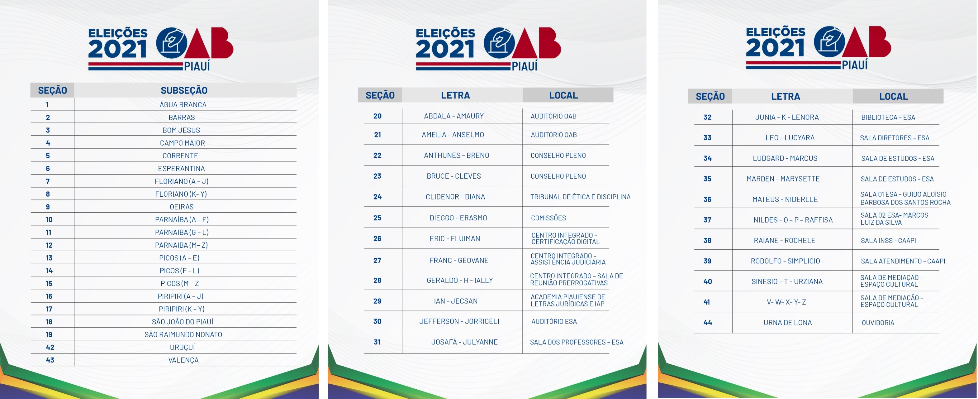 Eleições da OAB Piauí 2021