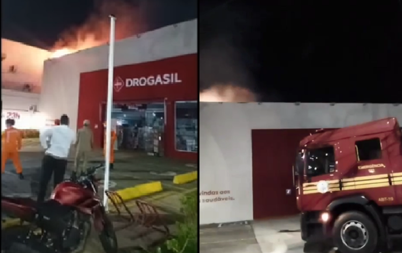 Incêndio atinge farmácia Drogasil na avenida Frei Serafim