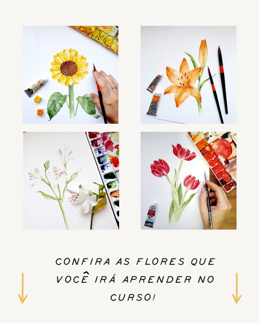 Curso de Aquarela Floral