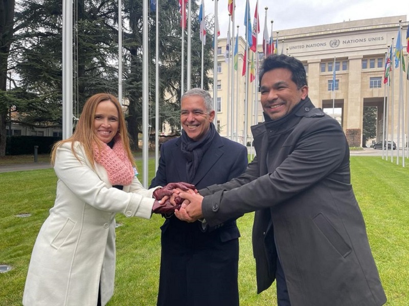 Superintendente da Suparc, Viviane Moura ao lado do diretor-presidente da Nova Ceasa, James Andrade e representante da ONU