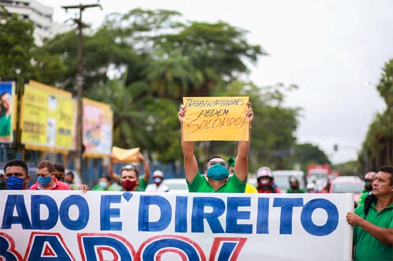 Manifestação dos motoristas e cobradores do transporte público de Teresina (PI)