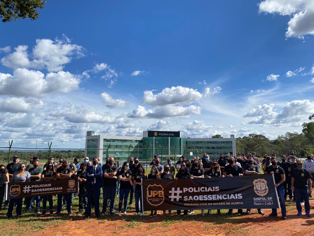 Lockdown das forças de Segurança Pública, em Brasília (DF) (Foto: Divulgação/SINPOL-DF) Lockdown das forças de Segurança Pública, em Brasília (DF) (Foto: Divulgação/SINPOL-DF)