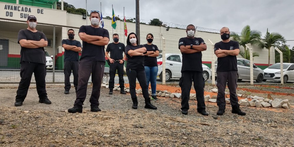 Lockdown das forças de Segurança Pública, em Santa Catarina (SC) (Foto: Divulgação/SINDAPS-SC) Lockdown das forças de Segurança Pública, em Santa Catarina (SC) (Foto: Divulgação/SINDAPS-SC)