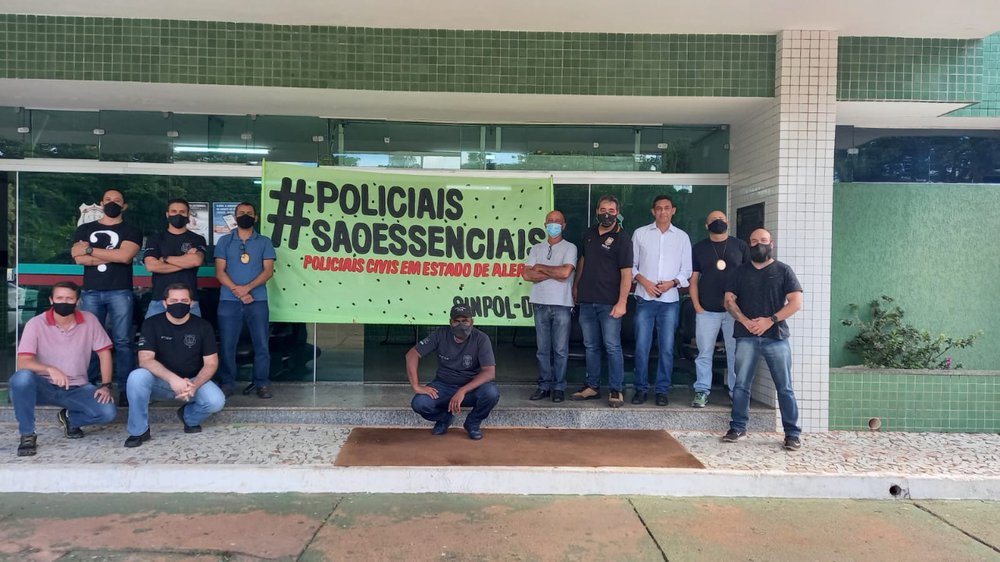 Policiais civis do Distrito Federal também participaram do lockdown (Foto: Divulgação/SINPOL-DF) Policiais civis do Distrito Federal também participaram do lockdown (Foto: Divulgação/SINPOL-DF)