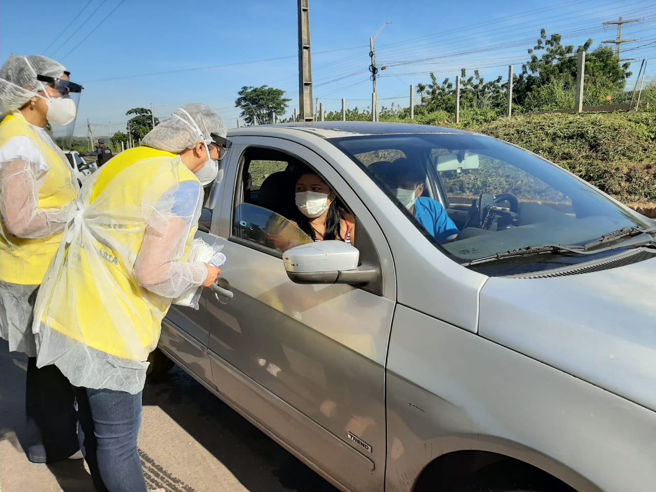 Barreira sanitária instalada na Ponte da Tabuleta, que liga Piauí e Maranhão pela zona Sul da capital