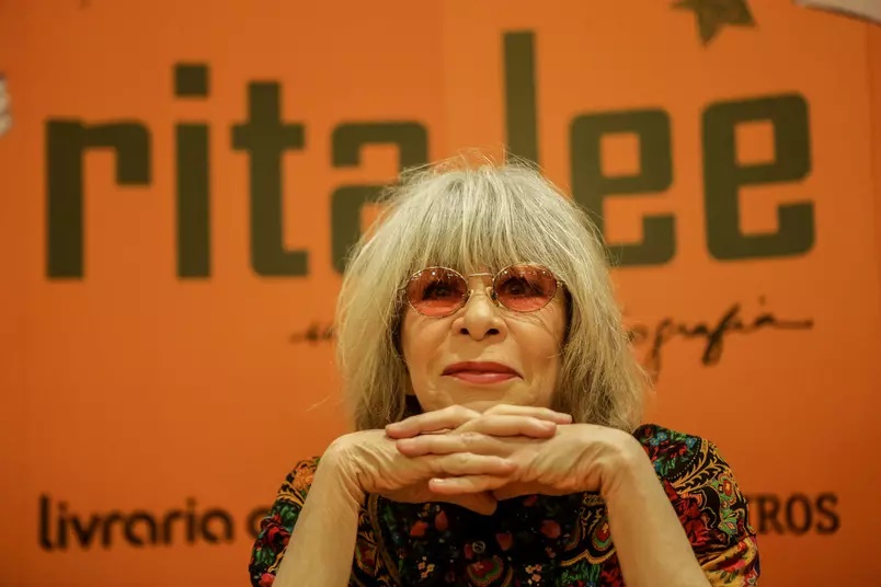 A cantora Rita Lee no lançamento do livro "Rita Lee, Uma Autobiografia", em São Paulo