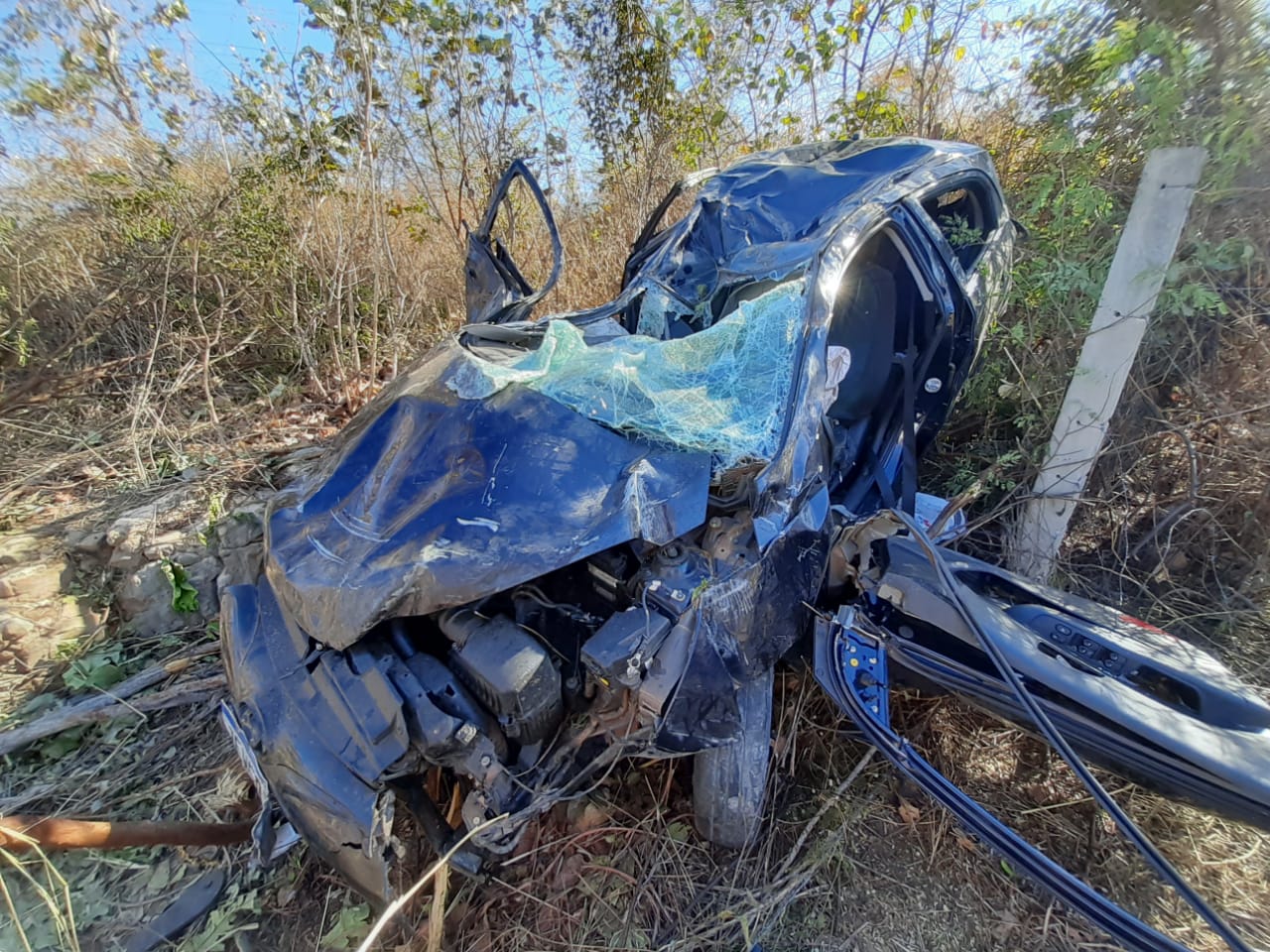 Destroços do carro