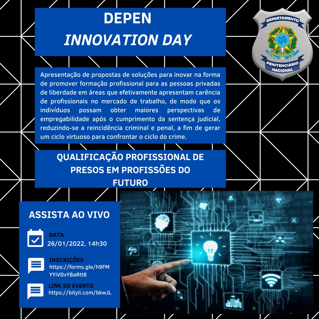 “Depen Innovation Day” será realizado nesta quarta-feira (26)